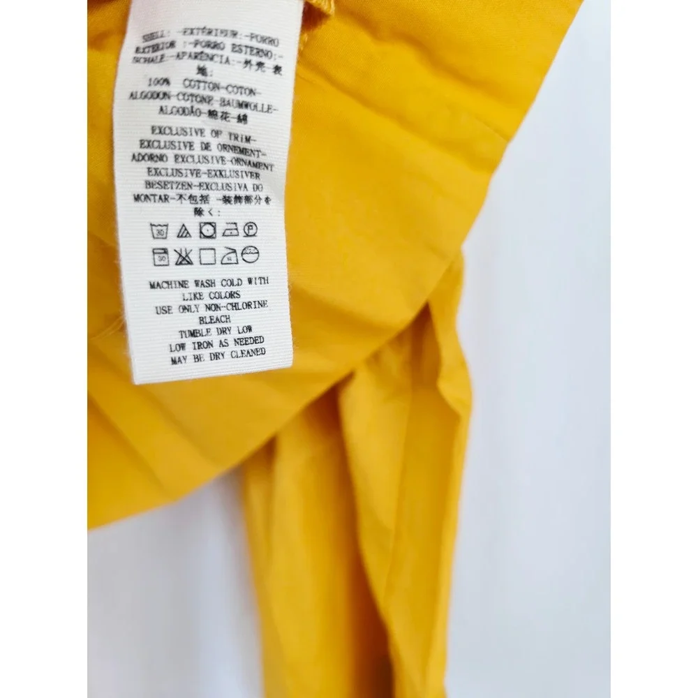 Free People another eternity Mustard Yellow eyelet Cotton Blouse XS Oversize new